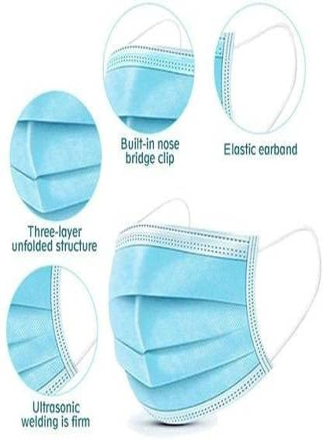 WELLSTAR 3ply Water Resistance Disposable Mask Protect from Dust Blue in Color Pack of 100 - Image 4